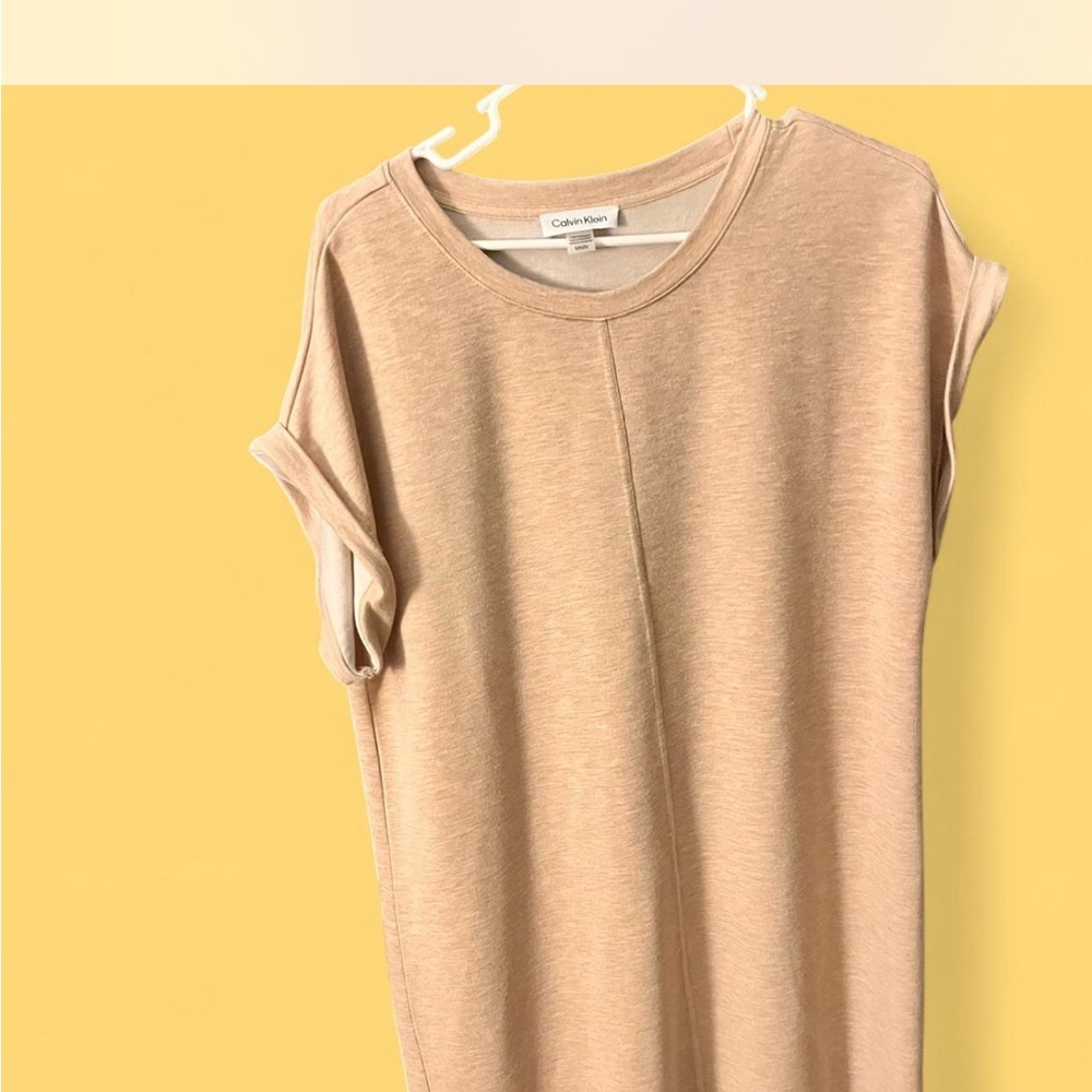 Calvin Klein Women's Beige Short Sleeve T-shirt dress